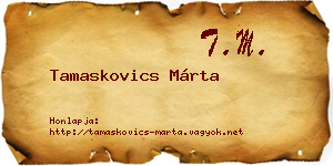 Tamaskovics Márta névjegykártya