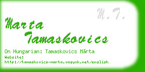 marta tamaskovics business card