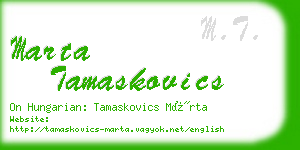 marta tamaskovics business card
